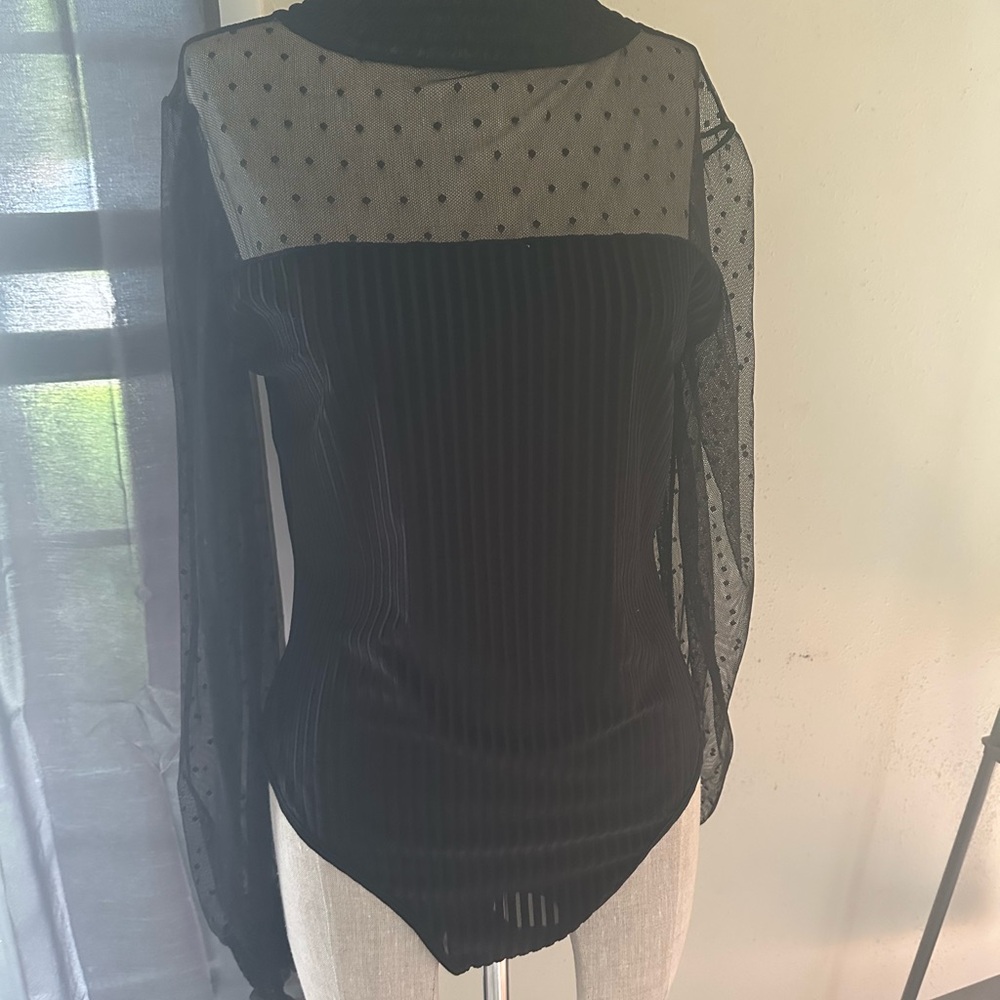 Elegant Black Sheer Women's Top